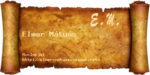 Elmer Mátyás névjegykártya